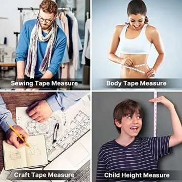 6 Pack Tape Measure Measuring Tape for Body Measurements, Retractable Small Mini Soft Sewing Fabric Cloth Waist Tape Measure Body Measuring Tape, 150cm/60inch