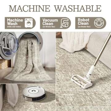 Madane 8x10 Area Rugs: Soft, Washable, Vintage Floral