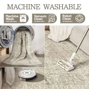 Madane 8x10 Area Rugs: Soft, Washable, Vintage Floral