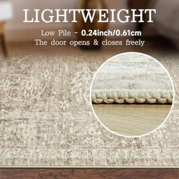 Madane 8x10 Area Rugs: Soft, Washable, Vintage Floral