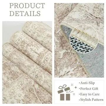 Madane 8x10 Area Rugs: Soft, Washable, Vintage Floral