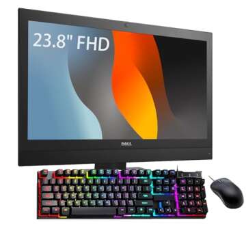 Dell Optiplex 7440 All-in-One Desktop Computer, 23.8" FHD, Core i5, 16GB RAM, 512GB SSD, Mouse & RGB...