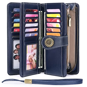 SENDEFN Leather Wallet with RFID for Women