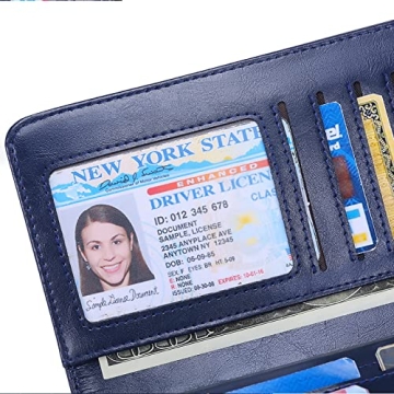 SENDEFN Leather Wallet with RFID for Women