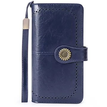 SENDEFN Leather Wallet with RFID for Women