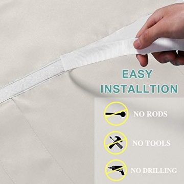 Turquoize Cream French Door Curtains for Darkening Privacy