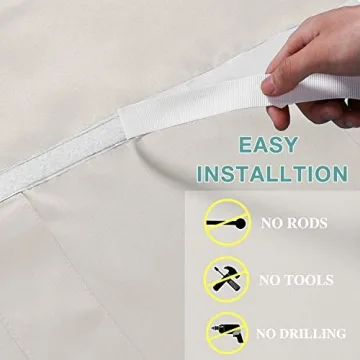 Turquoize Cream French Door Curtains for Darkening Privacy