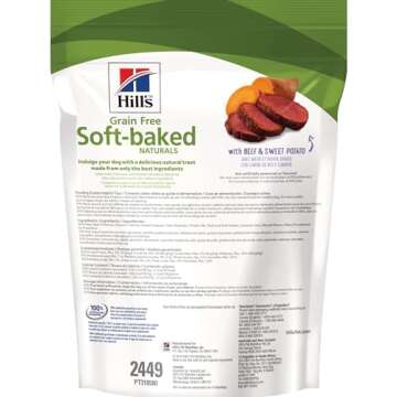 Hill's Grain Free Soft Baked Naturals, All Life Stages, Great Taste, Dog Treats, Beef & Sweet Potato...
