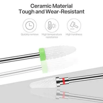 SPTHTHHPY 10Pcs Ceramic Nail Drill Bits Set Professional Remove Gel Acrylic Cuticle Diamond Carbide ...