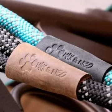 Max and Neo Rope Leash Reflective 6 Foot - We Donate a Leash to a Dog Rescue for Every Leash Sold (Black, 6 FT x 1/2")