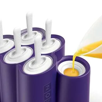 ZOKU Space Ice Pop Molds, 6 Rocket and Astronaut-shaped Popsicles Molds in One Tray with Reusable Popsicle Sticks, BPA-free