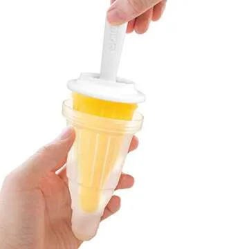 ZOKU Space Ice Pop Molds, 6 Rocket and Astronaut-shaped Popsicles Molds in One Tray with Reusable Popsicle Sticks, BPA-free