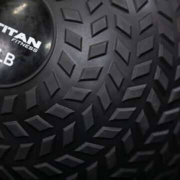 Titan Fitness 90 LB Rubber Tread Slam Ball for Strong Workouts