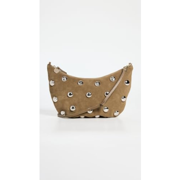 Clare V. Women's Lune Bag in Oat Suede with Studs