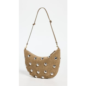 Clare V. Women's Lune Bag in Oat Suede with Studs
