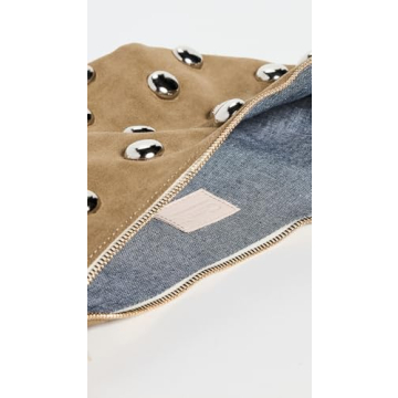 Clare V. Women's Lune Bag in Oat Suede with Studs