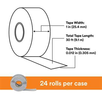 3M Self-Fusing Silicone Rubber Electrical Tape, High-Temperature Arc, Track-Resistant, Easy-Strip Liner, 7 mil, 1 in x 30 ft, Sky Blue/Gray Color, 1 Roll