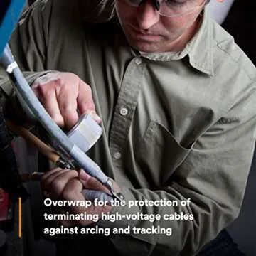 3M Self-Fusing Silicone Rubber Electrical Tape, High-Temperature Arc, Track-Resistant, Easy-Strip Liner, 7 mil, 1 in x 30 ft, Sky Blue/Gray Color, 1 Roll