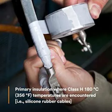 3M Self-Fusing Silicone Rubber Electrical Tape, High-Temperature Arc, Track-Resistant, Easy-Strip Liner, 7 mil, 1 in x 30 ft, Sky Blue/Gray Color, 1 Roll