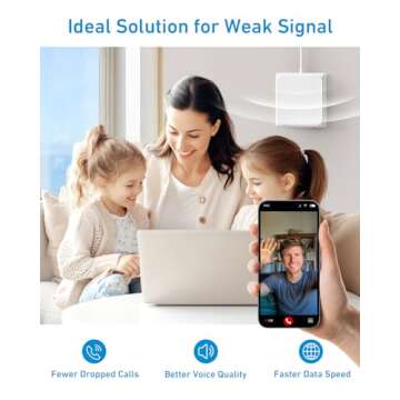 Cell Phone Signal Booster for Verizon and AT&T | Up to 4,500 Sq Ft | Boost 4G LTE 5G Signal on Band 12/13/17 | 65dB Dual Band Cellular Repeater with High Gain Antennas | FCC Approved