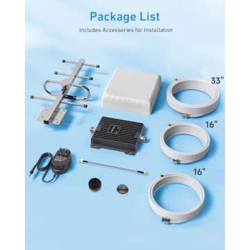 Cell Phone Signal Booster for Verizon and AT&T | Up to 4,500 Sq Ft | Boost 4G LTE 5G Signal on Band 12/13/17 | 65dB Dual Band Cellular Repeater with High Gain Antennas | FCC Approved