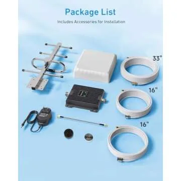 Cell Phone Signal Booster for Verizon and AT&T | Up to 4,500 Sq Ft | Boost 4G LTE 5G Signal on Band 12/13/17 | 65dB Dual Band Cellular Repeater with High Gain Antennas | FCC Approved