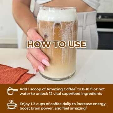 Superfoods Company Amazing Coffee- 12 Natural Superfoods - French Roast - Weight Loss & Brain Boost - Gluten Free, Non-GMO, Sugar Free, Vegan & Keto Friendly [60 Drinks, 60 Day Supply] [Cocoa]