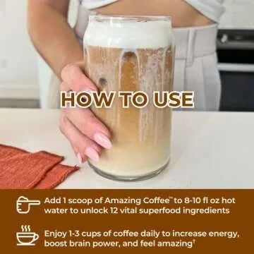 Superfoods Company Amazing Coffee- 12 Natural Superfoods - French Roast - Weight Loss & Brain Boost - Gluten Free, Non-GMO, Sugar Free, Vegan & Keto Friendly [60 Drinks, 60 Day Supply] [Cocoa]