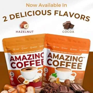 Superfoods Company Amazing Coffee- 12 Natural Superfoods - French Roast - Weight Loss & Brain Boost - Gluten Free, Non-GMO, Sugar Free, Vegan & Keto Friendly [60 Drinks, 60 Day Supply] [Cocoa]