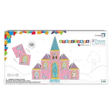 CreateOn Magna-Tiles Structure Building Set for Kids, Princess Castle Magnetic Tiles, Magnetic Build...