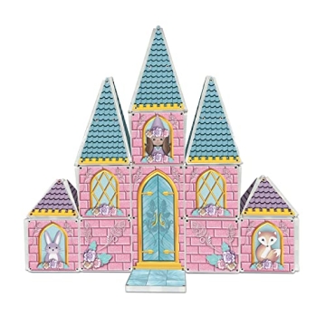 CreateOn Castle Magna-Tiles for Kids, 53-piece Set