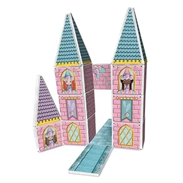 CreateOn Castle Magna-Tiles for Kids, 53-piece Set