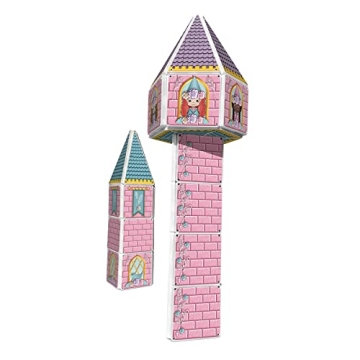 CreateOn Castle Magna-Tiles for Kids, 53-piece Set