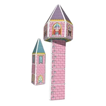 CreateOn Castle Magna-Tiles for Kids, 53-piece Set