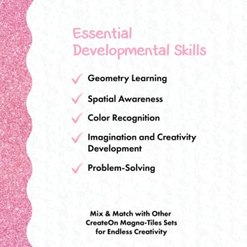 CreateOn Castle Magna-Tiles for Kids, 53-piece Set