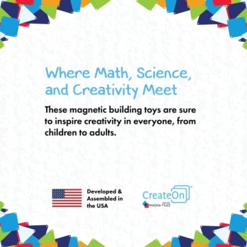 CreateOn Castle Magna-Tiles for Kids, 53-piece Set