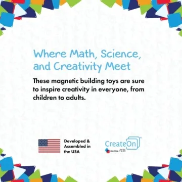 CreateOn Castle Magna-Tiles for Kids, 53-piece Set