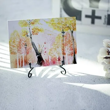 (4 Pack) Iron Display Stand, Black Iron Easel Plate Display Photo Holder Stand, Displays Picture Frames, Decorative Plates, Tablets and Art 4 Inch