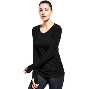 Long Sleeve Running Shirts Women Quick Dry Athletic Top