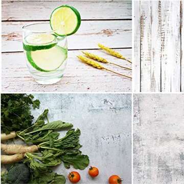 Meking 22x35 Wood Concrete Photography Backdrop 3 Pack