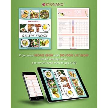 Keto Diet Cheat Sheet Fridge Magnet Charts for Diet Foods - 12 Pcs Quick Reference Guide with 228 Foods - Including PDF Ketogenic Recipes Books for Beginners Weight Loss Plan