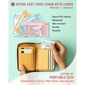Keto Diet Cheat Sheet Fridge Magnet Charts for Diet Foods - 12 Pcs Quick Reference Guide with 228 Foods - Including PDF Ketogenic Recipes Books for Beginners Weight Loss Plan