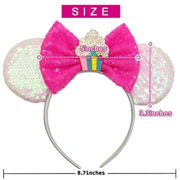 Birthday Mouse Ears Headband for Women Birthday gifts park ears hair accessories for girls (BIRTHDAY)