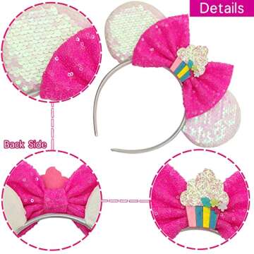 Birthday Mouse Ears Headband for Women Birthday gifts park ears hair accessories for girls (BIRTHDAY)