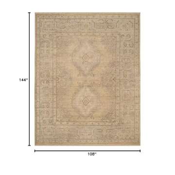 SAFAVIEH Izmir Collection Area Rug - 9' x 12', Gold & Grey, Hand-Knotted Traditional New Zealand Woo...