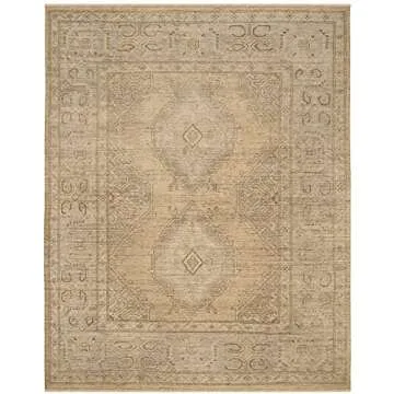 SAFAVIEH Izmir Collection Area Rug - 9' x 12', Gold & Grey, Hand-Knotted Traditional New Zealand Wool, Ideal for High Traffic Areas in Living Room, Bedroom (IZM180A)