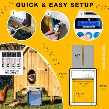 ChickenGuard ONE in All 4 Colours, Automatic Chicken Coop Door Opener, Timer/Light Sensing, Auto-Stop, Predator Proof, Batteries Included Electric/Solar Compatible (Gray)