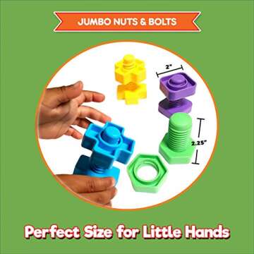 Jumbo Nuts and Bolts for Toddlers - Montessori Learning Toys