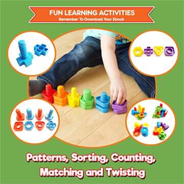Jumbo Nuts and Bolts for Toddlers - Montessori Learning Toys