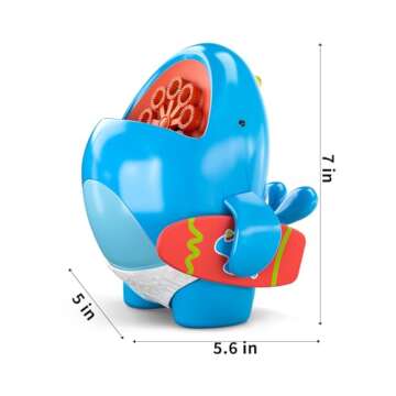 ConeWhale Fun Whale Style Automatic Bubble Machine Set, 4800+ Bubbles Per Minute, Wands and Solution...